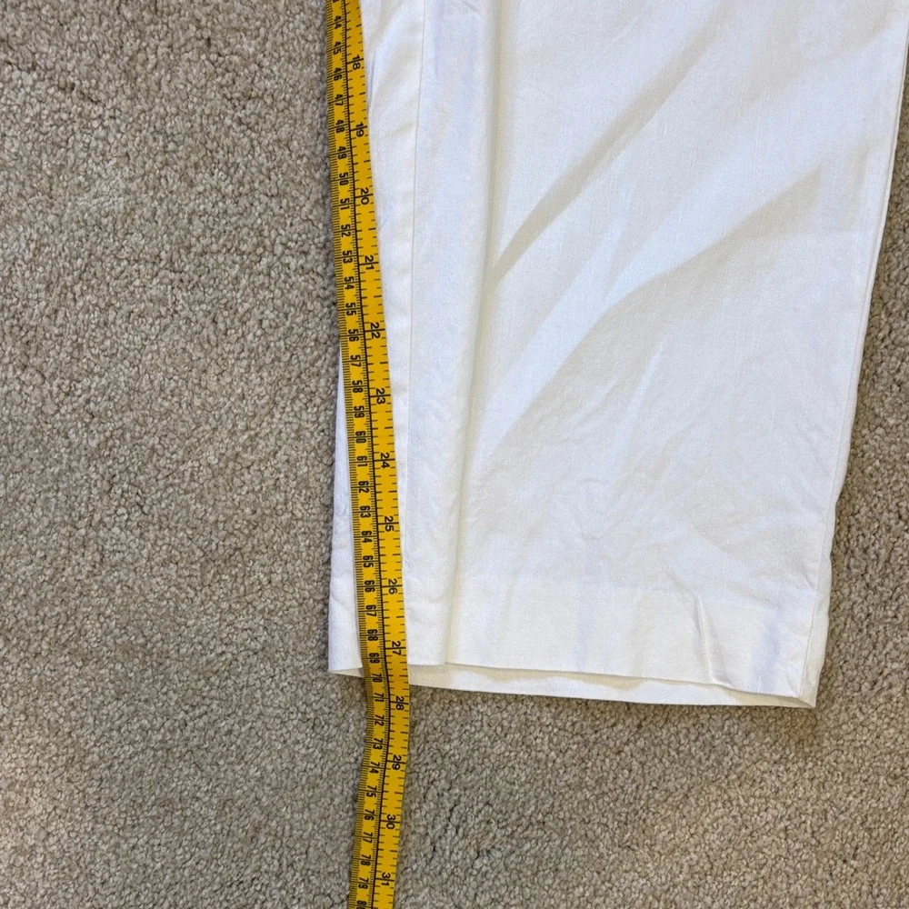J. Jill Women's Bright White Linen Stretch Pants - Picture 6 of 6